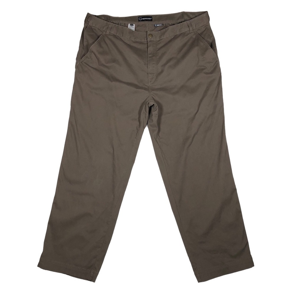 SCOTTeVest Pants Men's 46x31 Brown Flex Cargo Relaxed Straight 10 Pockets Tec